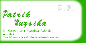 patrik muzsika business card